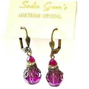 Vintage Austrian Crystal Dangle Earrings!